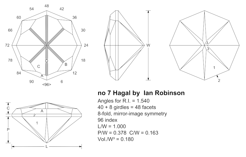 Hagal Rune ᚼ gemstone
