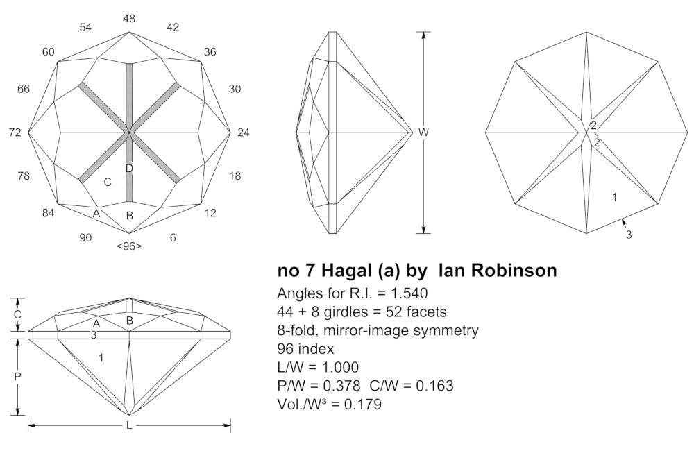 Hagal Rune - gemstone cut